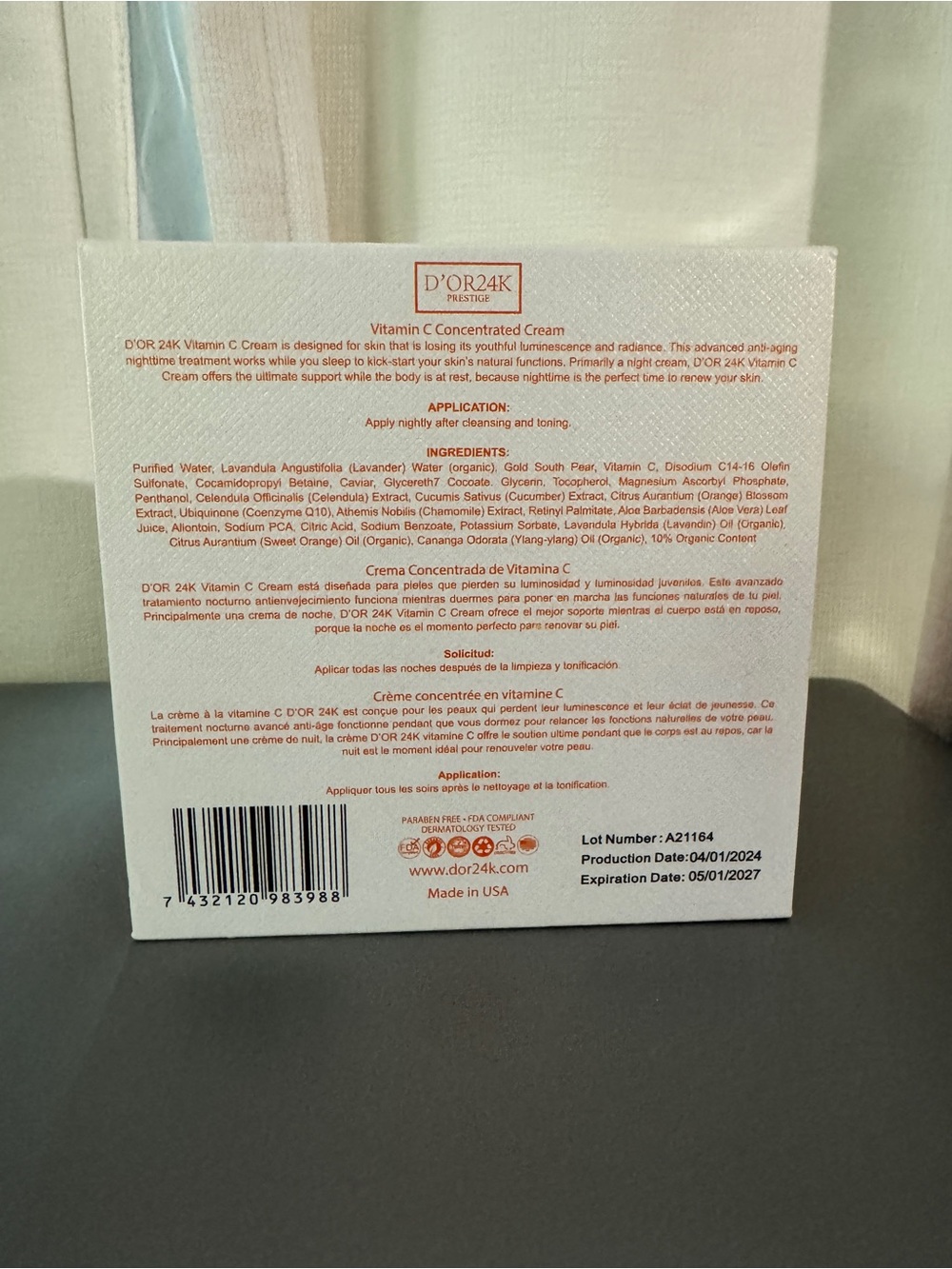 Dor 24k Prestige Vitamin C Concentrated Cream New in Box, Sealed - Picture 3 of 3